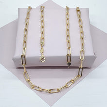 Load image into Gallery viewer, 18k Gold Filled Paper Clip Chain Necklace - 5mm Rectangle Link