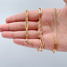 Load image into Gallery viewer, 18k Gold Filled Paper Clip Chain Necklace - 5mm Rectangle Link