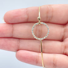 Load image into Gallery viewer, 18k Gold Filled Dainty Cubic Zirconia Circle Or Star Bangle Bracelet Jewelry Supplies