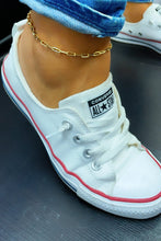 Load image into Gallery viewer, 18k Gold Filled Paper Clip Link Anklet - 3mm Dainty Chain