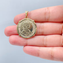 Load image into Gallery viewer, 18k Gold Filled 2.5mm Quarter Round Coin Charm Gold Pendant Coin Jewelry Supplies, Austrian Francis Joseph Imperator