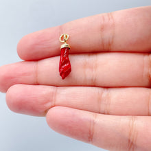 Load image into Gallery viewer, 18k Gold Filled Figa Charm: Colorful Hand Pendant, Jewelry Making (15mm)