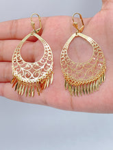 Load image into Gallery viewer, Very Light 18k Gold Filled Light Chandelier Dangling Earrings Featuring Lever Back Closure