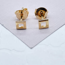 Load image into Gallery viewer, Dainty 18k Gold Filled Stud Earrings: Geometric, Shell, Leaf