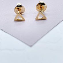Load image into Gallery viewer, Dainty 18k Gold Filled Stud Earrings: Geometric, Shell, Leaf