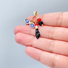 Load image into Gallery viewer, 18k Gold Filled Ojo de Santa Lucia & Figa Charm Pendant