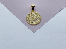 Load image into Gallery viewer, 18k Gold Filled Our Lady of Charity Coin Pendant - Catholic Caridad Del Cobre Charm