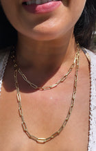 Load image into Gallery viewer, 18k Gold Filled Paper Clip Chain Necklace - 5mm Rectangle Link