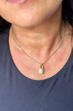 Load image into Gallery viewer, 18k Gold Filled 1.5mm Lock Charm in Micro Pave Dainty Pendant
