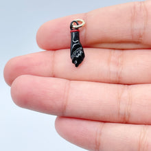 Load image into Gallery viewer, 18k Gold Filled Figa Charm: Colorful Hand Pendant, Jewelry Making (15mm)