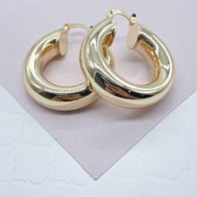 Load image into Gallery viewer, 18k Gold Filled 8mm Thick Hoop Earrings, Chunk Gold Hoop, Fat Hoop Earrings And Jewelry Making Supplies