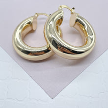Load image into Gallery viewer, 18k Gold Filled Hoop Earrings: 8mm Thick Chunky Hoops
