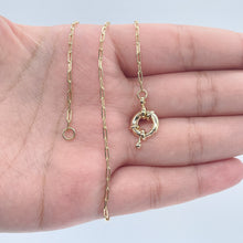 Load image into Gallery viewer, 18k Gold Filled Paper Clip Chain Necklace with Toggle Lock (15 inch)