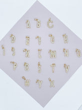 Load image into Gallery viewer, 18k Gold Filled Cubic Zirconia Alphabet Letters Charms CZ Dainty Pendants