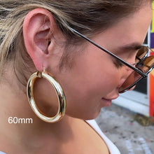 Load image into Gallery viewer, 18k Gold Filled Hoop Earrings: 8mm Thick Chunky Hoops