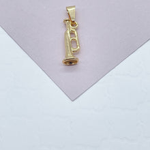 Load image into Gallery viewer, 18k Gold Filled Musical Instruments Microphone, Guitar and Trumpet Charms Dainty Pendants And Jewelry Making Supplies