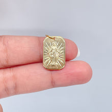 Load image into Gallery viewer, 18k Gold Filled Jesus Plate Charm With Diamond Cut Detail For Wholesale And