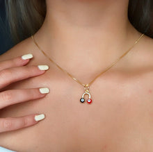 Load image into Gallery viewer, 18k Gold Filled Colorful Evil Eye Enamel Pendant Protection Charm Jewelry Making Supplies