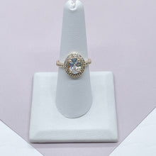 Load image into Gallery viewer, Art Deco 18k Gold Filled Oval Cubic Zirconia Ring, Engagement CZ Ring,