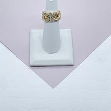 Load image into Gallery viewer, Adjustable 18k Gold Filled Cuban Link Ring with Pavè CZ