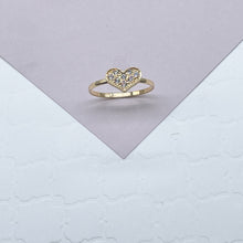 Load image into Gallery viewer, 18k Gold Filled Heart Ring: Dainty Cubic Zirconia Ring