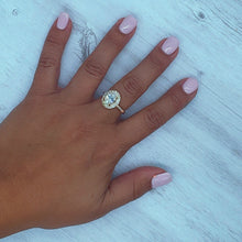 Load image into Gallery viewer, Art Deco 18k Gold Filled Oval Cubic Zirconia Ring, Engagement CZ Ring,