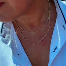 Load image into Gallery viewer, 18k Gold Filled thin Cuban Link Chain 2.4mm Dainty Jewelry Making Supplies