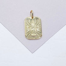 Load image into Gallery viewer, 18k Gold Filled Jesus Plate Charm With Diamond Cut Detail For Wholesale And
