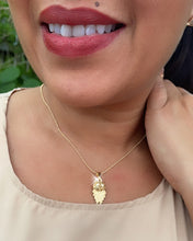 Load image into Gallery viewer, 18k Gold Filled Owl Charm Featuring Cubic Zirconia Eyes And Jewelry Making Supplies Pendant