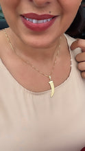 Load image into Gallery viewer, 18k Gold Filled Elephant Tusk Pendant: Cubic Zirconia Bail, Good Luck Charm