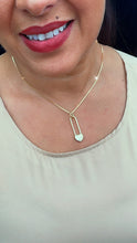Load image into Gallery viewer, 18k Gold Filled Heart Safety Pin Charm: Micro Pave Cubic Zirconia Pendant
