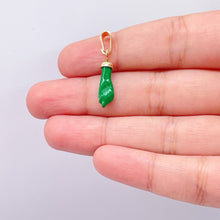 Load image into Gallery viewer, 18k Gold Filled Figa Charm: Colorful Hand Pendant, Jewelry Making (15mm)