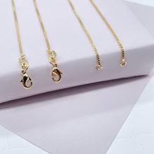 Load image into Gallery viewer, 18k Gold Filled Box Chain 1mm Necklace Dainty Jewelry