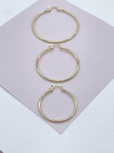 Load image into Gallery viewer, 18k Gold Filled Plain Hoop Earrings Available Small, Medium, Large Sizes For the