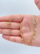 Load image into Gallery viewer, 18k Gold Filled Cowrie Shell Charm Necklace: Dainty Layering Jewelry