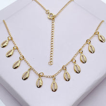 Load image into Gallery viewer, 18k Gold Filled Dainty Chain with Eleven Extra Light Cowrie Shell Charms,
