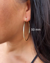 Load image into Gallery viewer, 18k Gold Filled Ultra Thin Hoop Earrings: 2mm Thickness