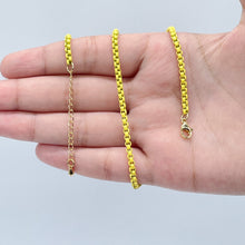 Load image into Gallery viewer, 18k Gold Filled 3mm Colorful Enamel Box Chain Multicolor Necklace