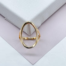 Load image into Gallery viewer, 18k Gold Filled Open Oval Ring Hallowed Oval Fashion Design