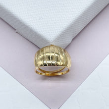 Load image into Gallery viewer, 18k Gold Filled Eight Stripes Plain Ring Diamond Cut Surface Light & Hollow Ring better fit and comt