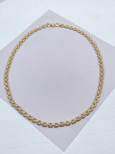 Load image into Gallery viewer, Thick Vintage Style 18k Gold Filled Flat Three Pattern Layered Chain Necklace