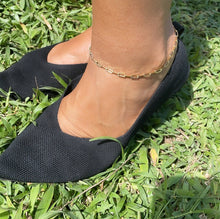 Load image into Gallery viewer, 18k Gold Filled Paper Clip Link Anklet - 3mm Dainty Chain