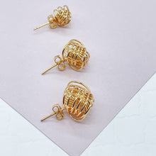 Load image into Gallery viewer, 18k Gold Filled Love Knot Stud Earrings