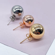 Load image into Gallery viewer, 18k Gold Filled Ball Stud Earrings: 13mm, Minimalist Style