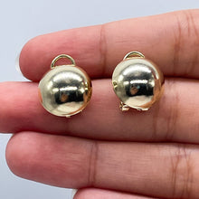 Load image into Gallery viewer, 18k Gold Filled Concave Round Stud Earrings With Safe Post And Clip, Half Ball Stud, Gold Round Stud ,