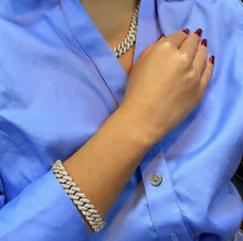 Load image into Gallery viewer, 18k Gold Filled CZ Miami Cuban Link Chain Bracelet or Necklace