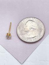Load image into Gallery viewer, 18k Gold Filled 4mm Cubic Zirconia Round Stud Earrings