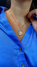 Load image into Gallery viewer, 18k Gold Filled Tree of Life Round Cubic Zirconia Medallion Pendant Charm