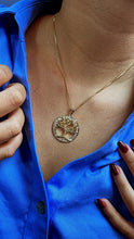 Load image into Gallery viewer, 18k Gold Filled Tree of Life Plain Round Medallion Pendant Charm Necklace Supplies