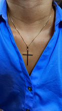 Load image into Gallery viewer, 18k Gold Filled VintageThin Plain Cross Pendant Charm, Silver, Rose Gold, Minimalist Jewelry Supplies